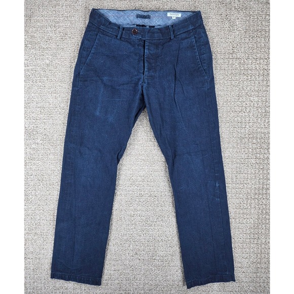 Gustin California Slim Canvas Chinos Mens 32 Japan Indigo Blue Washed Cotton